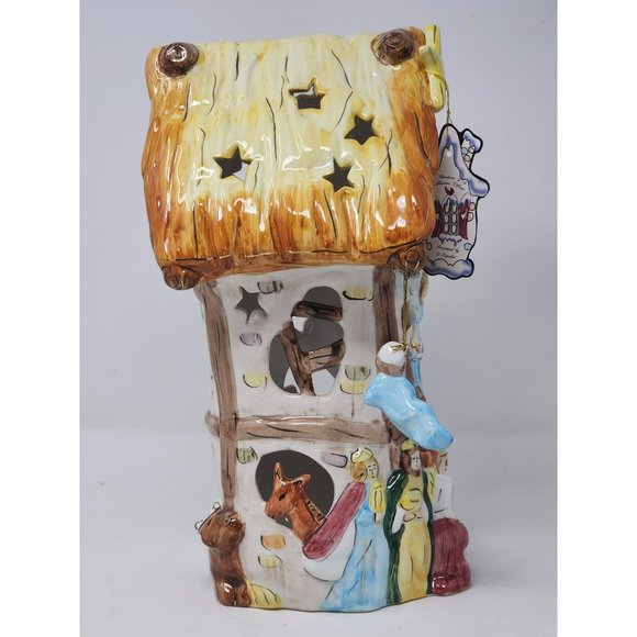 Vintage Porcelain Christmas In Cobblestone Village Nativity Scene - Picture 5 of 16